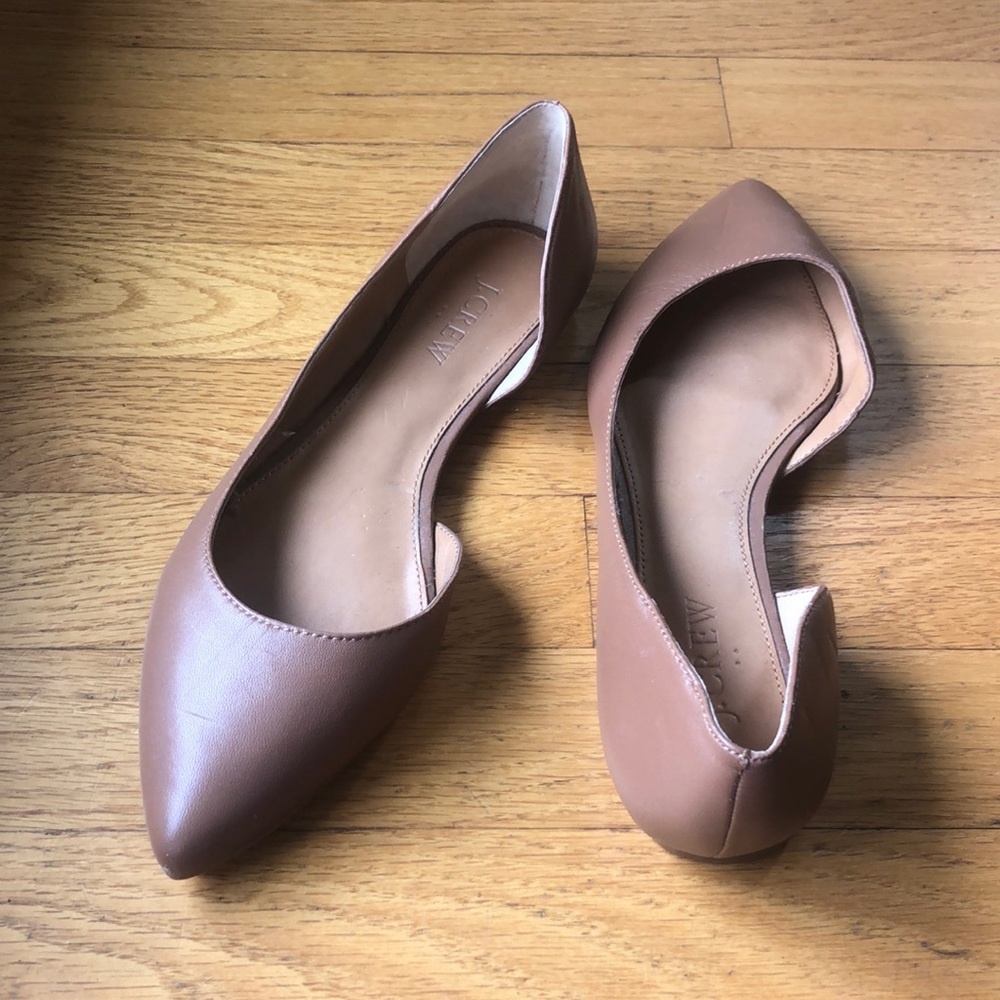 LIKE NEW- Tan, J. Crew flats size 7.5